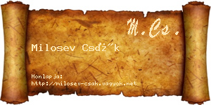 Milosev Csák névjegykártya